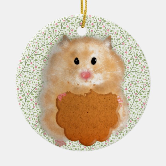 Funny Hamster Character illustration Ceramic Ornament (Front)
