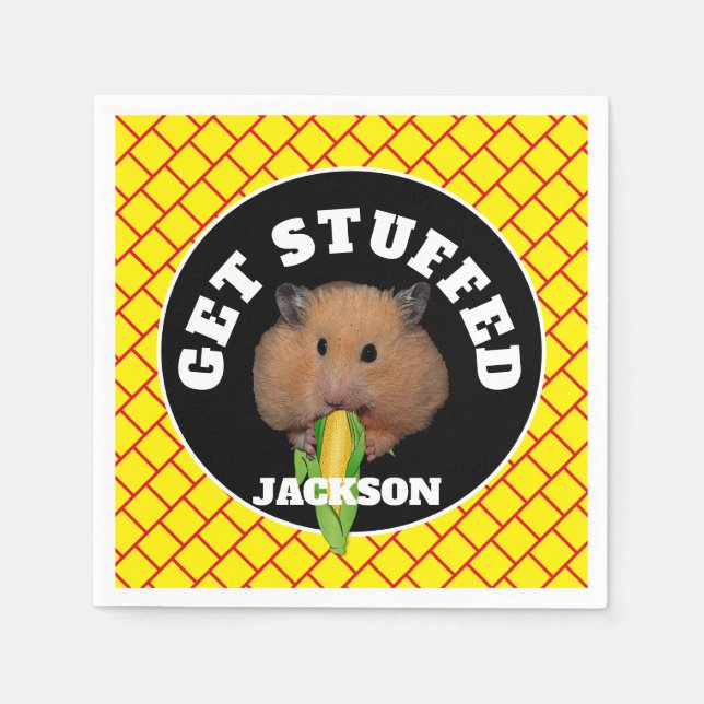 Funny Hamster "Get Stuffed"  Napkins (Front)