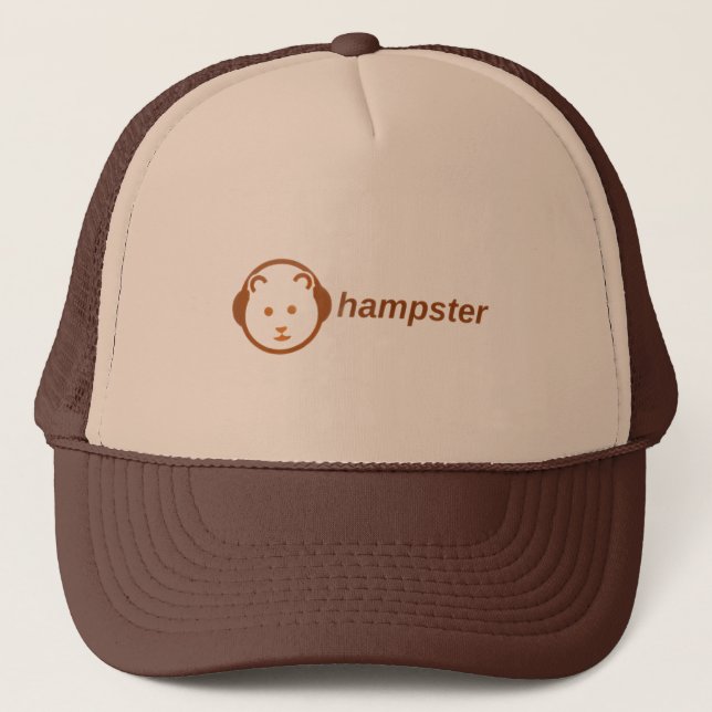 Funny Hamster Headphones Trucker Hat (Front)