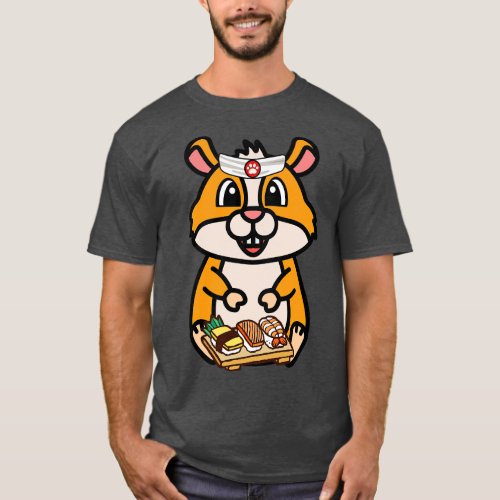 Funny Hamster is a sushi chef T_Shirt