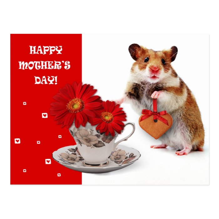 Funny Hamster Mother's Day Customizable Postcards