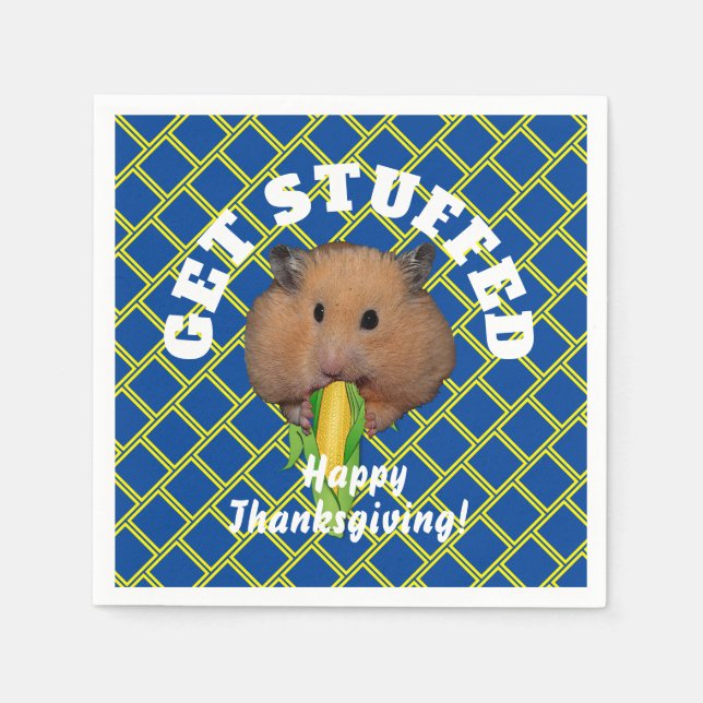Funny Hamster Thanksgiving  Napkins (Front)