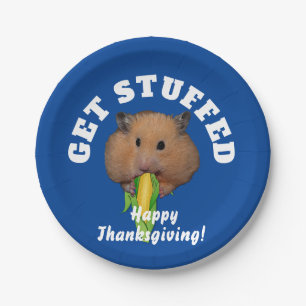 Funny Hamster Thanksgiving Paper Plates