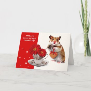 Funny Hamster Valentine's Day Holiday Card by artofmairin at Zazzle
