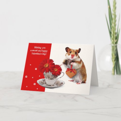 Funny Hamster Valentines Day Holiday Card