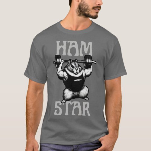 Funny Hamster Weightlifting Hamster In Gym T_Shirt