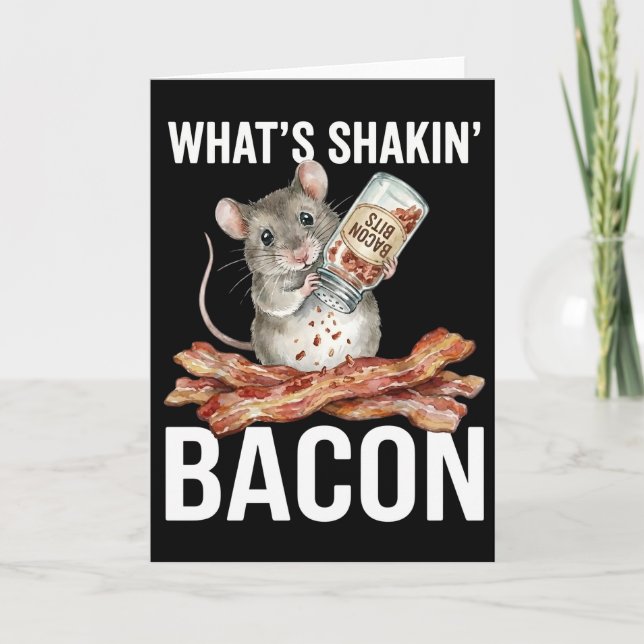 Funny Hamster What's Shakin' Bacon Breakfast Card (Front)