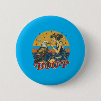 Funny Hand Boop Nose Girl Eagle Funny Patriotic Button