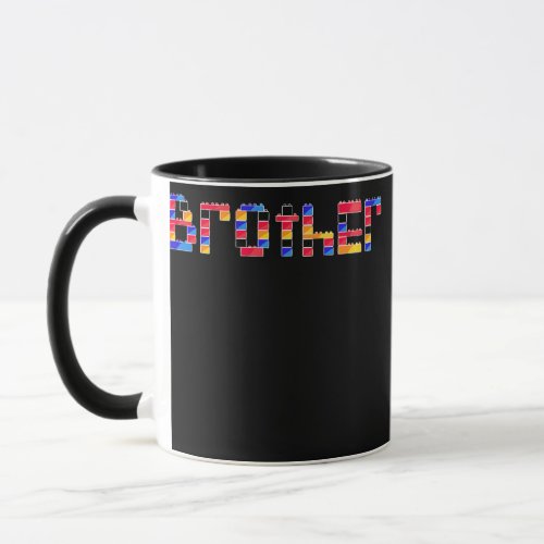 Funny Hand Drawing Big or Little Brother Block Mug