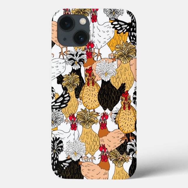 Funny Hand Drawn Cartoon Chickens Case-Mate iPhone Case-Mate iPhone Case (Back)