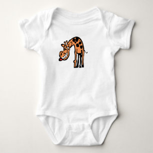 Funny Hand-Drawn Giraffe Illustration Baby Bodysuit