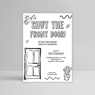 Funny Hand Drawn New Home Party Housewarming