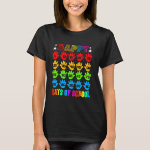 Funny Hand Happy 100 Days Of School Teacher & Stud T-Shirt