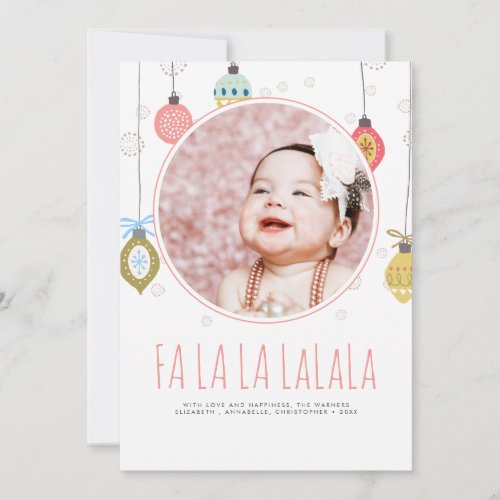 Funny Hand_Lettered Fa La La Christmas Photo Holiday Card