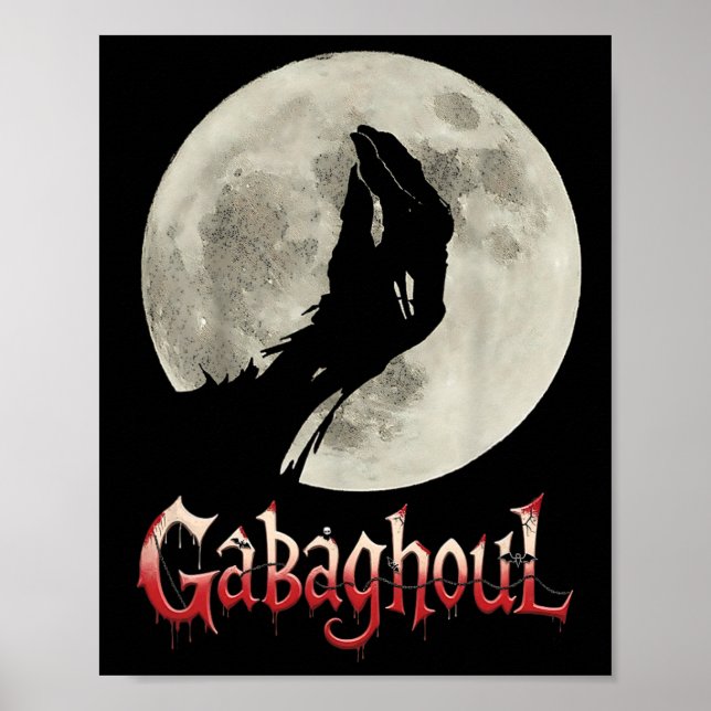 Funny Hand Moon Gabagool Halloween  Poster (Front)