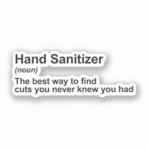 Funny Hand Sanitizer Definition Sticker