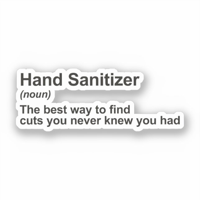 Funny Hand Sanitizer Definition Sticker (Front)