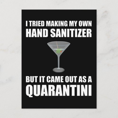 Funny Hand Sanitizer Quarantini Postcard