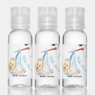 Funny Hand Sanitizer with Stork Carrying Baby