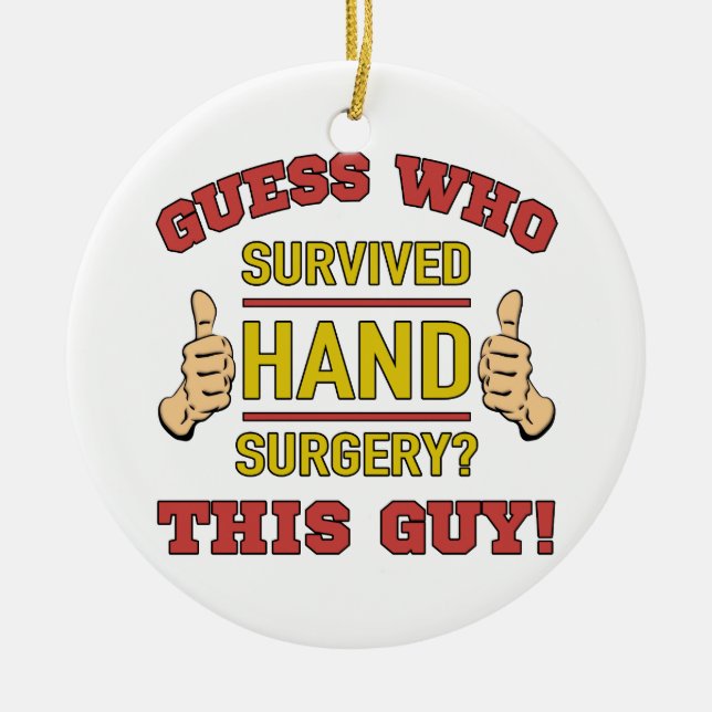 Funny Hand Surgery Ceramic Ornament (Front)