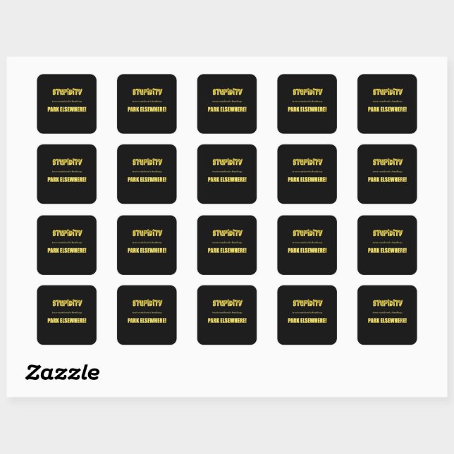 Funny Handicap Parking Joke Square Sticker (Sheet)