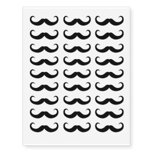 Funny Handlebar Mustache Temporary Tattoos
