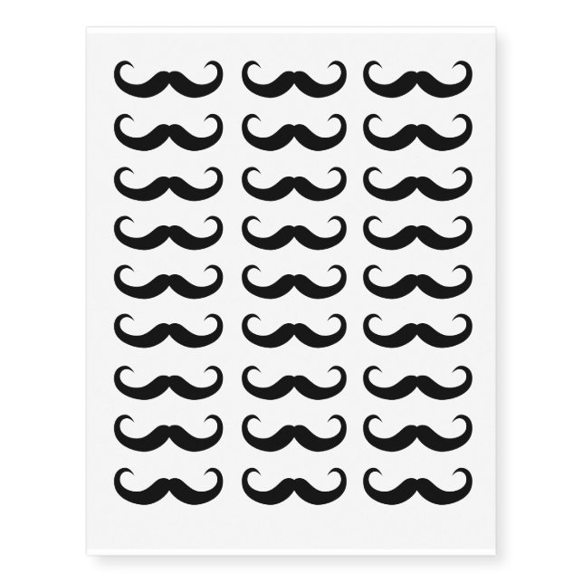 Funny Handlebar Mustache Temporary Tattoos (Front)