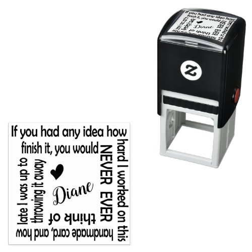 Funny Handmade Card Stamp How Hard I Worked