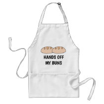 Funny HANDS OFF MY BUNS kitchen Adult Apron Funny HANDS OFF MY BUNS kitchen Adult Apron