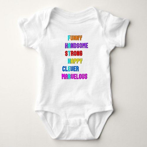 Funny Handsome Strong Daddy Dad Happy Fathers Day Baby Bodysuit