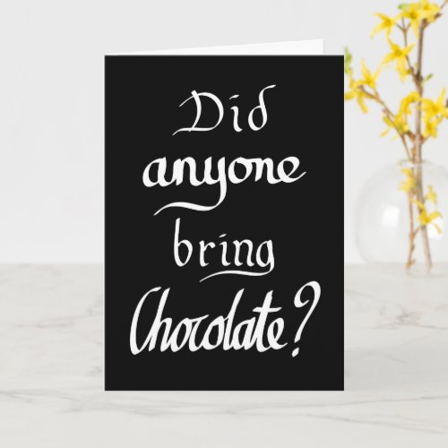Funny Handwritten Chocolate Quote Get Well Humour  Card