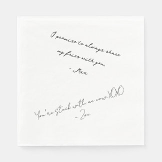Funny Handwritten Custom Love Note Napkins