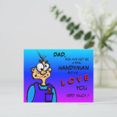Funny Handyman Catoon DAD Postcard (Standing Front)