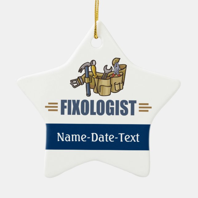 Funny Handyman Ceramic Ornament (Front)