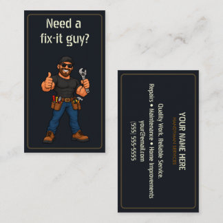 Funny Handyman Fix It Guy Custom Name Branding Business Card