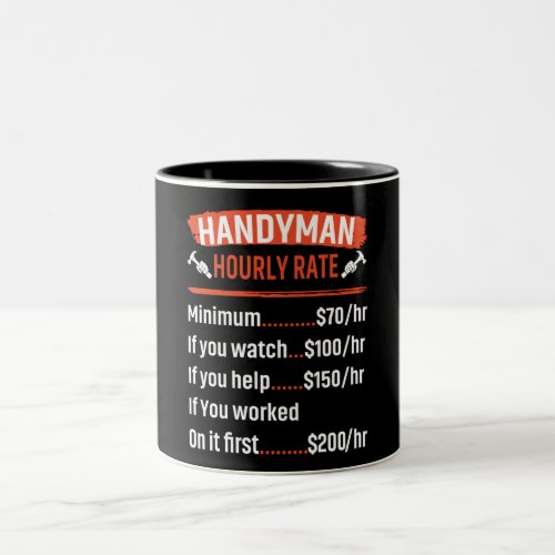 Funny Handyman Hourly Rate  Mug