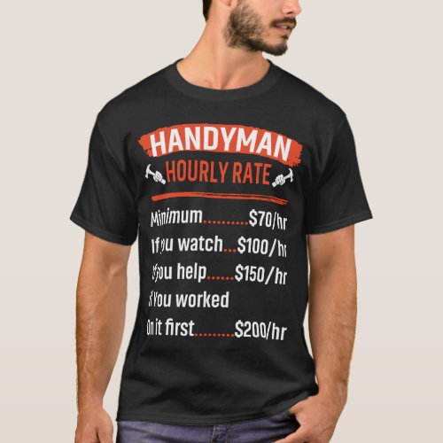 Funny Handyman Hourly Rate T_Shirt