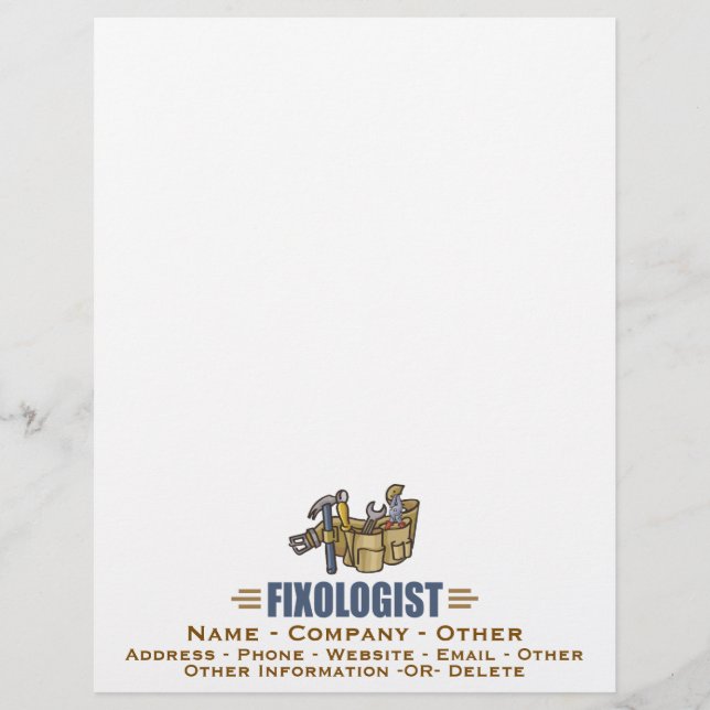 Funny Handyman Humorous FIXOLOGIST (Front)