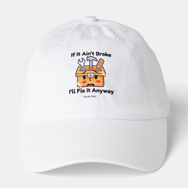 Funny Handyman Tool Box Dad Joke Personalized Hat (Front)
