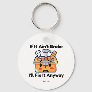 Funny Handyman Tool Box Dad Joke Personalized Keychain