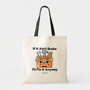 Funny Handyman Tool Box Dad Joke Personalized Tote Bag