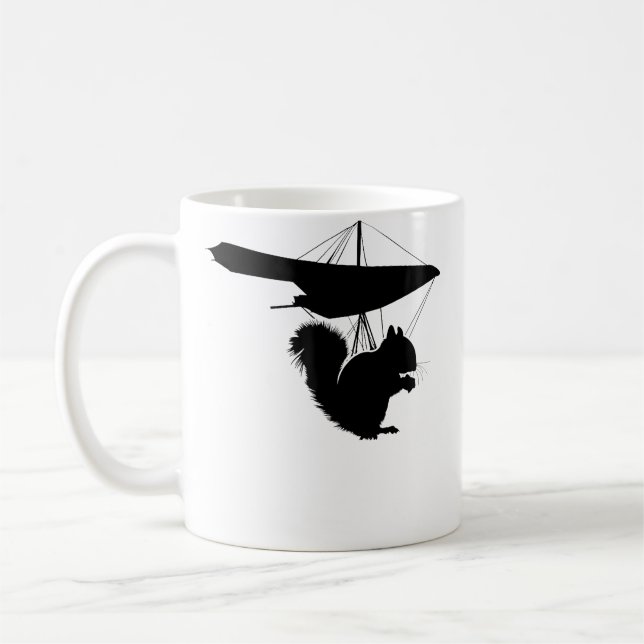 Funny Hang Glider Squirrel Hang Gliding Squirrel Coffee Mug (Left)