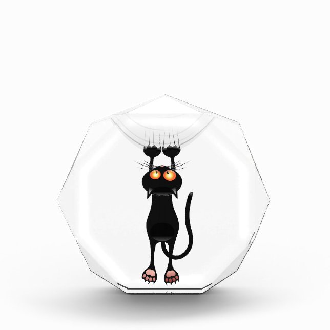 Funny Hang On Cat Acrylic Award (Front)