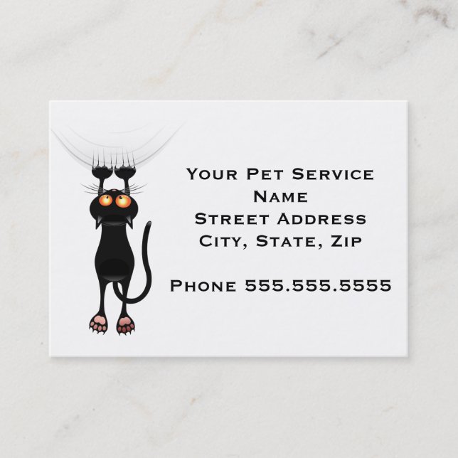 Funny Hang On Cat Business Card (Front)