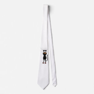 Funny Hang On Cat Neck Tie