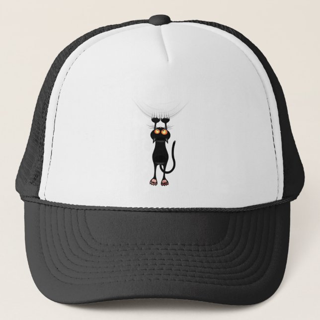 Funny Hang On Cat Trucker Hat (Front)