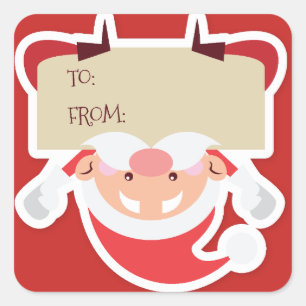 Funny Hanging Santa Christmas Gift Sticker