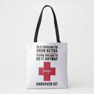 Funny Hangover Kit Personalized Tote Bag