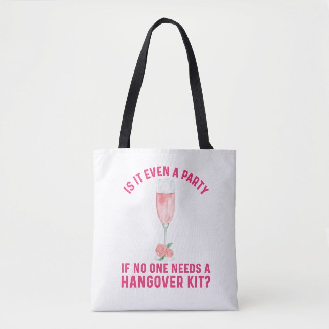 Funny Hangover Kit  Wine Floral Tote Bag (Front)
