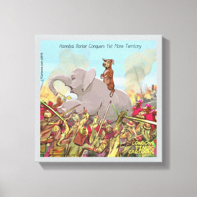 Funny Hannibal Barca Conquers Land Canvas Print (Front)